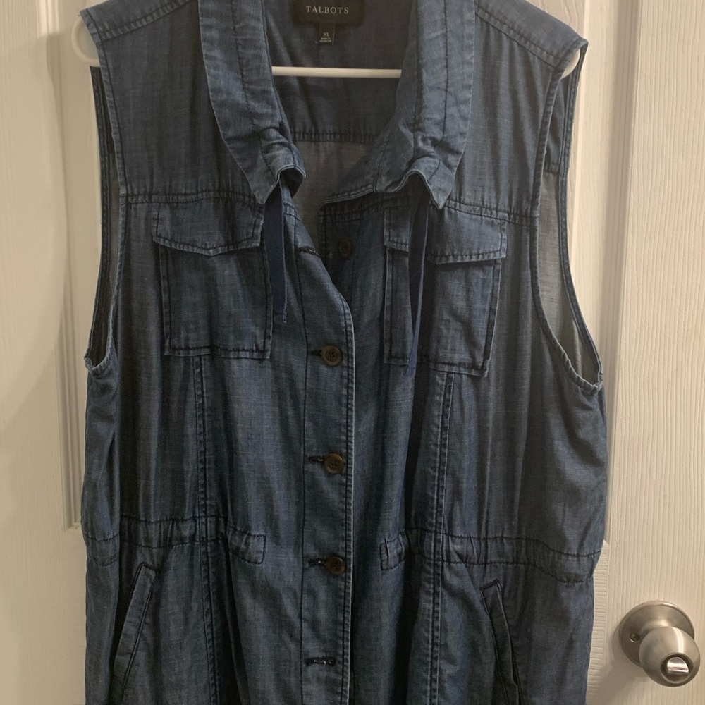 Talbots Indigo Blue Sleeveless Denim Vest Top